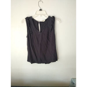 Women's Kate Spade New York Black Ruffle Sleeve Tank Top Size 6